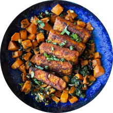 Baked BBQ Tempeh.
